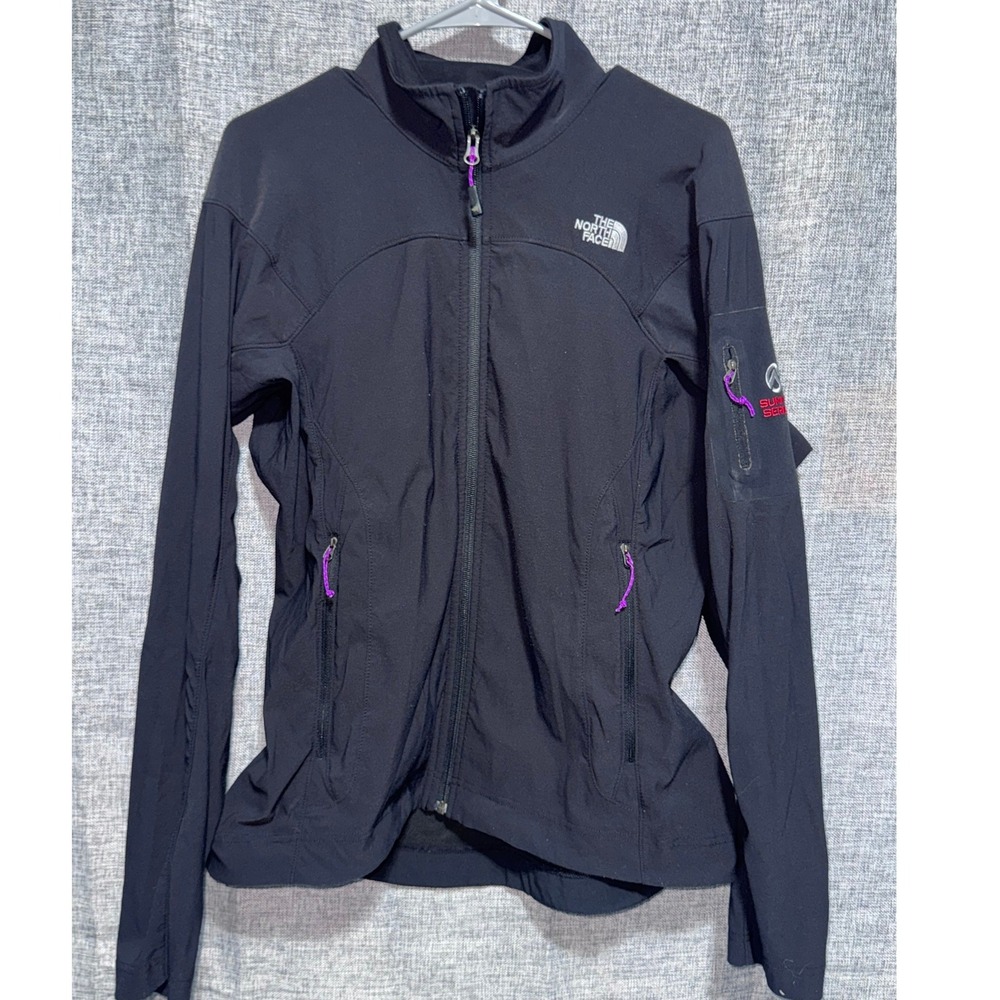 The North Face Summit Series Softshell Jacket Womens XL Black Full Zip